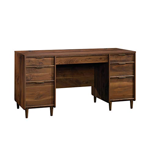 Sauder 421113 Clifford Place Executive Desk, L: 59.06" X W: 23.43" X H: 30.00", Grand Walnut finish