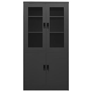 THOYTOUI Office Cabinet Anthracite Steel 35.4"x15.7"x70.9