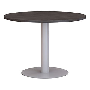 Bush Business Furniture 42W Round Conference Table with Metal Disc Base in Storm Gray