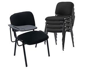 Shunzhi Stackable Chairs Set of 5 with Tablet Arm - Black