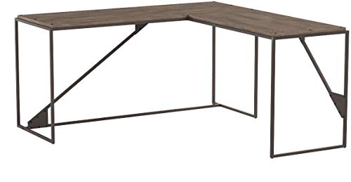 Bush Furniture Refinery 62W L Shaped Industrial Desk with 37W Return in Rustic Gray