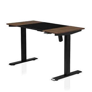 Furniture of America Grant Two-Tone Height Adjustable Electric Office Desk, 47.25-inch, Black and Walnut