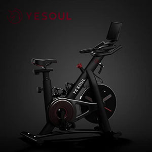 YESOUL Smart Connect Exercise Spin Bike Stationary with Bluetooth Armband, Magnetic Resistance Belt Drive Commercial Indoor Cycling Bike with Heart Rate Monitor App, Tablet Holder (Black)