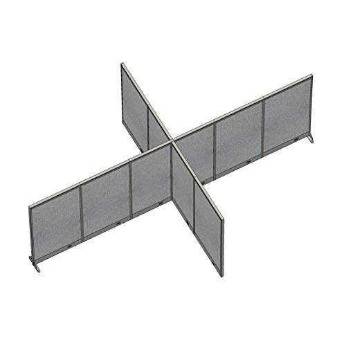 GOF Freestanding X-Shaped Office Partition, Large Fabric Room Divider Panel - 132"D x 204"W x 48"H