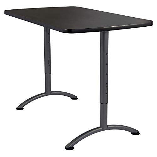 Iceberg Adjustable Height Conference Table 30" x 60" - Walnut/Gray Leg