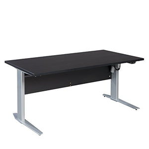 TVILUM 80400/3186103 Pierce Height Adjustable Desk, Black Wood Grain/Silver