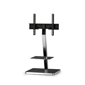 SONOROUS PL-2710 Modern TV Floor Stand Mount/Bracket with Tempered Glass Shelf for Sizes up to 65" (Aluminum Construction)