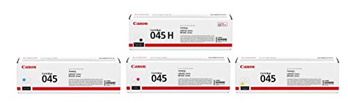 Canon 045 High Capacity Black Cartridge with Standard Capacity Cyan, Magenta and Yellow Cartridge Set for Canon LBP610 and Color imageCLASS MF630C Printers