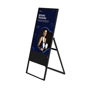 Hyper Lumin Kiosk Commercial Digital Signage Display, 43" Folding Retail Screen Free Standing A-Frame Digital Event Kiosk Sandwich Board Digital Advertising Display Led w/HD Video Screen