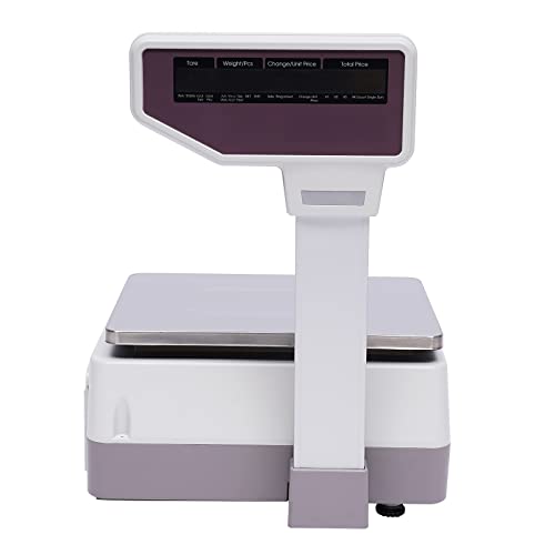 FHspes Electronic Price Computing Scale with Thermal Label Printer, 66lb Capacity