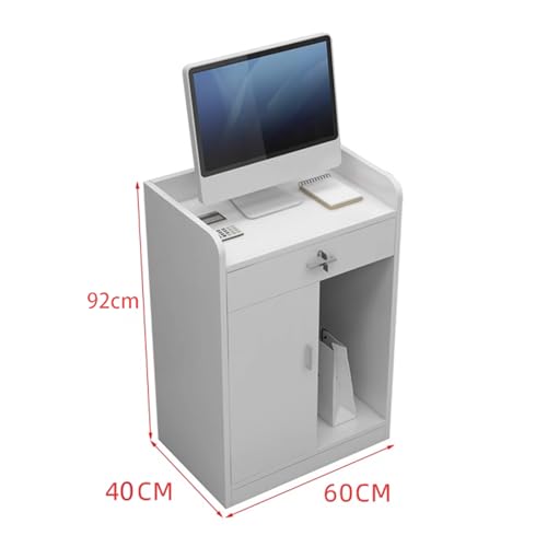BBAUER Reception Desk with Counter and Lockable Drawers