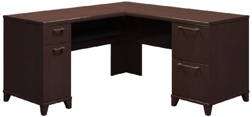 Bush BSH2930MCA203 L-Shaped 60 30-Inch, Mocha Cherry Pedestal Desk,