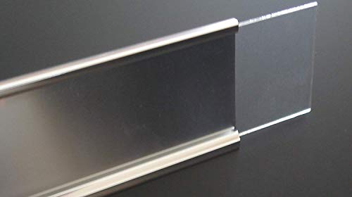 Set of 100 2x8 Wall Name Plate Holder with Clear Plastic Insert (Make Your Own Name Plates) (Matte Silver)