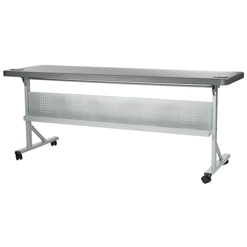 National Public Seating Flip N Store Training Table 24 x 72 Inch Charcoal Slate