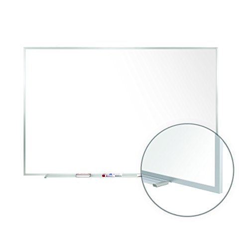 Ghent 4.5" x 5.5"  Alum Frame Painted Steel Magnetic Whiteboard, 1 Marker, 1 Eraser