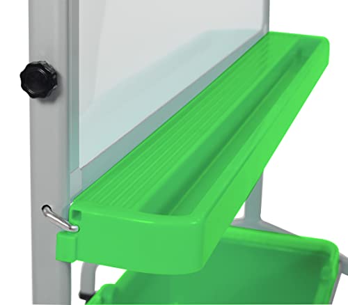 Stand Up Desk Store Mobile Whiteboard and Flipchart Easel with Storage Bins and Chart Hooks