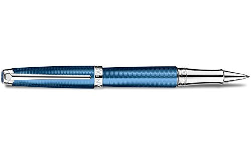 Caran d'Ache Leman Grand Bleu Silver Plated Rhodium Coated Rollerball Pen