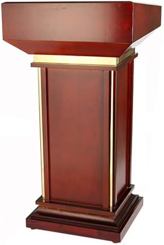 SMuCkS Wood Podium Lectern with Drawer and Open Cabinet