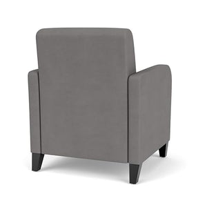 Lesro Siena Polyurethane Lounge Reception Guest Chair in Gray/Black