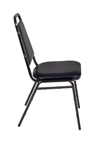 Regency Cain 30" Square Breakroom Table & 4 Restaurant Stack Chairs - Maple/Black