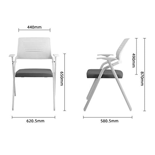 LiRuiPengBJ Ergonomic Folding Office Stacking Chairs with Flip-Up Seat - Black, 3 Pack