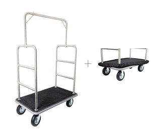 Wholesale Hotel Products Bellman's Cart with Free Bumper Guard - Heavy-Duty Luggage Cart - 1200 lbs. Capacity