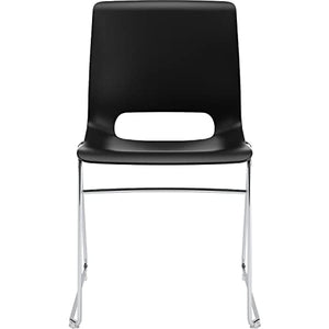 HON Motivate Seating High-Density Stacking Chair, Onyx/Chrome, 4/Carton