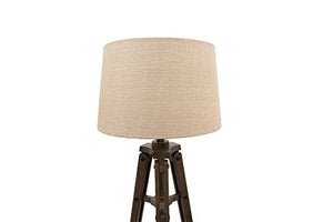 Creative Co-op Tripod Style Wood Floor Lamp with Drum Shade
