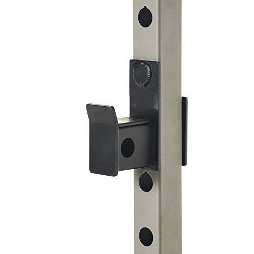 Fitness Reality Multi-function, Adjustable Power Rack Squat Stand with J-Hooks, landmine, and weight storage attachment (2809)