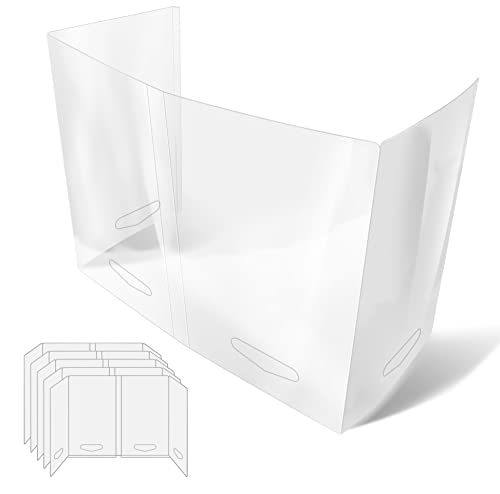 Cough Box With Punch Out Handle - Student Desktop Shield Portable - Protective Student Sneeze Guard Barrier - Foldable Desktop Sneeze Guard (40 Pack With Punch Out Handle)