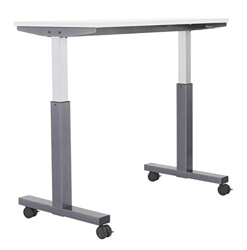 OSP Furniture PHAT2448G7 Pneumatic Height Adjustable Table, Grey Top with Titanium Base