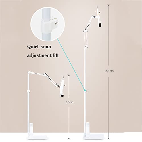 MESURG Adjustable Reading Book Floor Bracket Long Arm Table Bed Reading Book Stand Multi Angle Rotation Adjustable Reading Book Floor Holder,Heavy Duty Floor Multi-Function Bookstand (Size : No lamp)