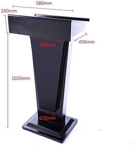 SMuCkS Wood Lectern Podium 118cm Curved Floor Standing (Red/White, 118x58x45cm)