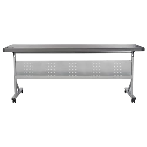National Public Seating Flip N Store Training Table 24 x 72 Inch Charcoal Slate