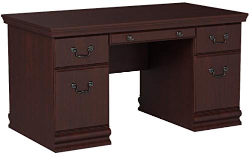 Bush Furniture Birmingham 60W Executive Desk in Harvest Cherry