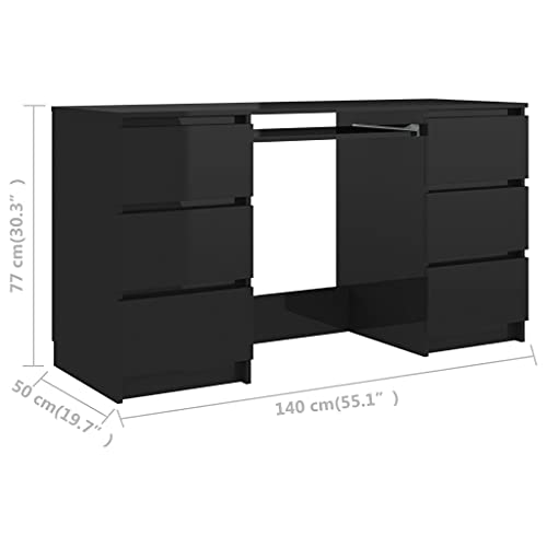 Writing Desk,Computer Desk with Storage Locker,Multipurpose Workstation,Simple Style Desk,Workstation Office Desk Writing Study Desk for Home Office,55.1"x19.7"x30.3" Chipboard