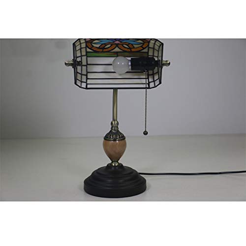 MaGiLL Tiffany Style Retro Banker Desk Lamp with Metal Base