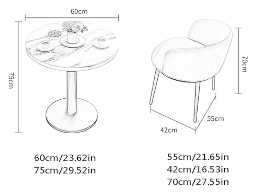 DioOnes Table Set with 3 Faux Flannel Dining Chairs
