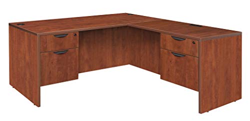 Regency Legacy 60-inch Double Pedestal L-Desk with 35-inch Return- Cherry