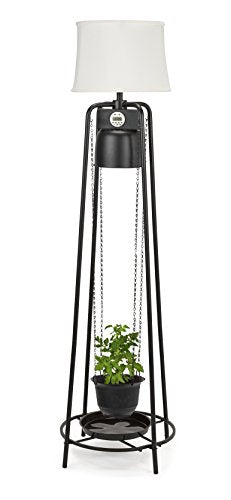 Catalina Lighting Glo Gro 45-Watt LED Grow Light, Étagère Floor Lamp with Adjustable Plant Housing and Integrated Timer, Black, 20745-000