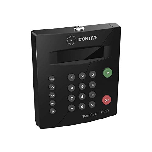 TotalPass P600 Employee Time Clock | Made in USA| Ready to Use Out-of-The-Box | Manage Timecards via USB, Network, Wi-Fi or Web| Time Clock Entry Options PIN-Keypad, RFID Badge or Web|NO Monthly Fees