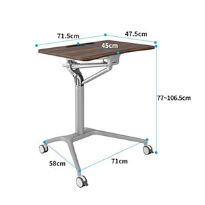 None Pneumatic Height Adjustable Sit-Stand Laptop Desk Cart