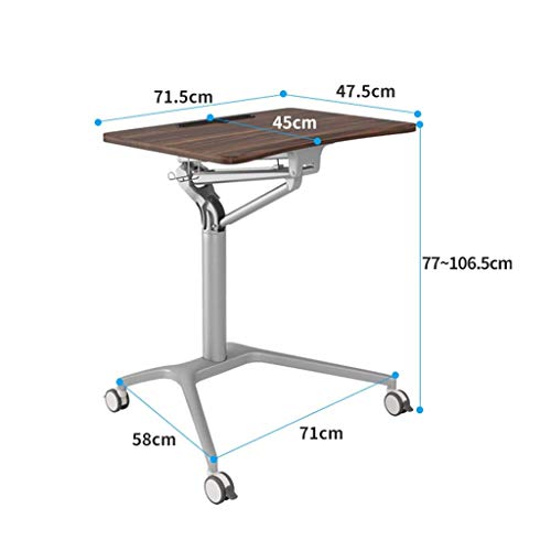 Pneumatic Height Adjustable Sit-Stand Laptop Desk Cart