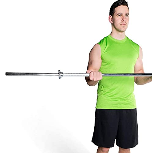 HXFENA 47In Barbell Bar, Professional Straight Weight Lifting Barbell Bar for 1 inch Weights Plates, for Bench Strength Training Home Fitness Equipment,4Ft