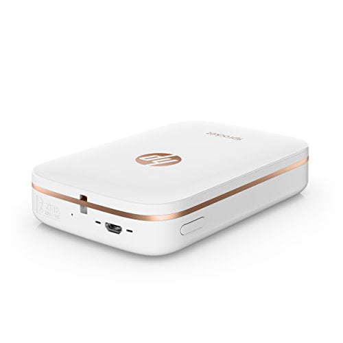 HP Sprocket Portable Photo Printer, X7N07A, Print Social Media Photos on 2x3 Sticky-Backed Paper - White