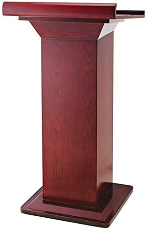 None Standing Lectern Podium Solid Wood Host Reception Desk