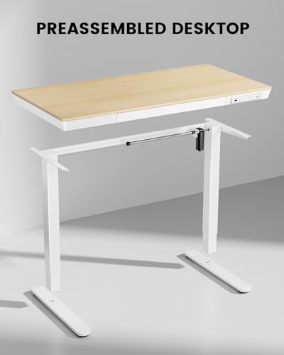 ErGear Electric Standing Desk with Drawer, 48 x 24 inch, USB Charging Ports