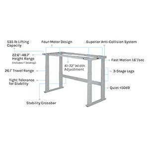 UPLIFTDESK Bamboo Curve Electric Standing Desk V2-Commercial (Black) 72 x 30 inch