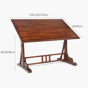 COYEUX Solid Wood Drafting Table with Tiltable Tabletop 39.4 X 23.6 Inch