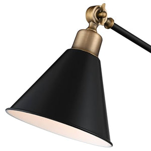 360 Lighting Black and Brass Adjustable USB Desk Lamps Set of 2